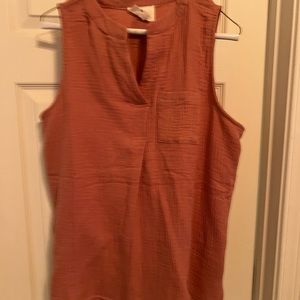 Light orange gauze tank